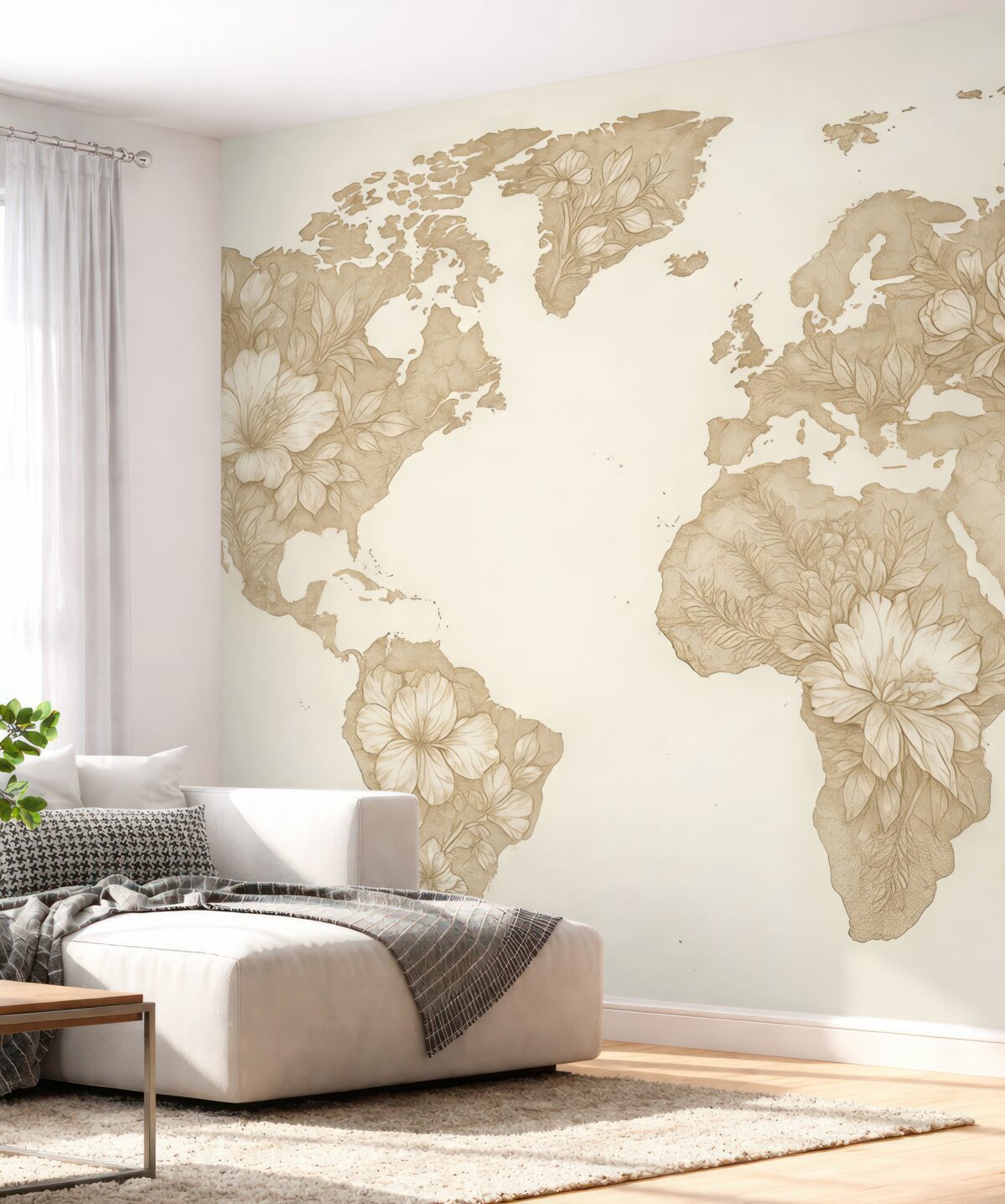 Fototapeta Roślinna mapa globu.