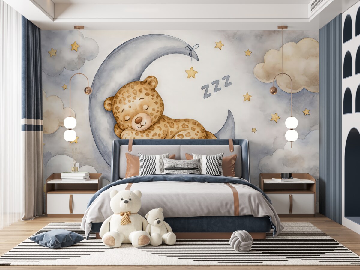 Fototapeta Spokojny mały lampart na Księżycu.