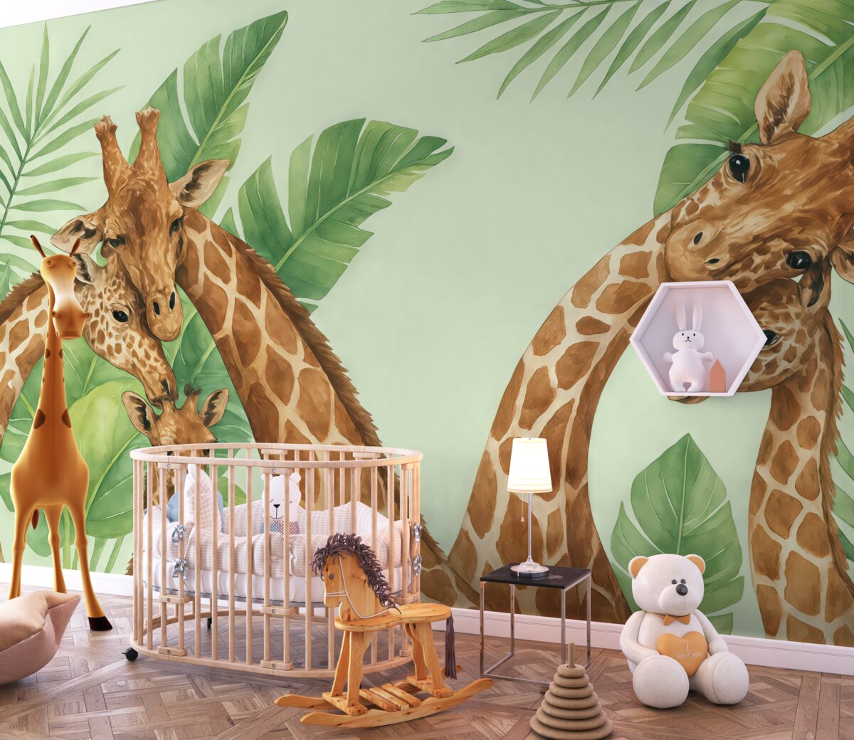 Fototapeta Żyrafy cieszące się momentem wspólnie.