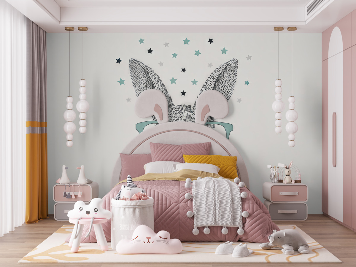 Fototapeta Mądry króliczek w modnych okularach.