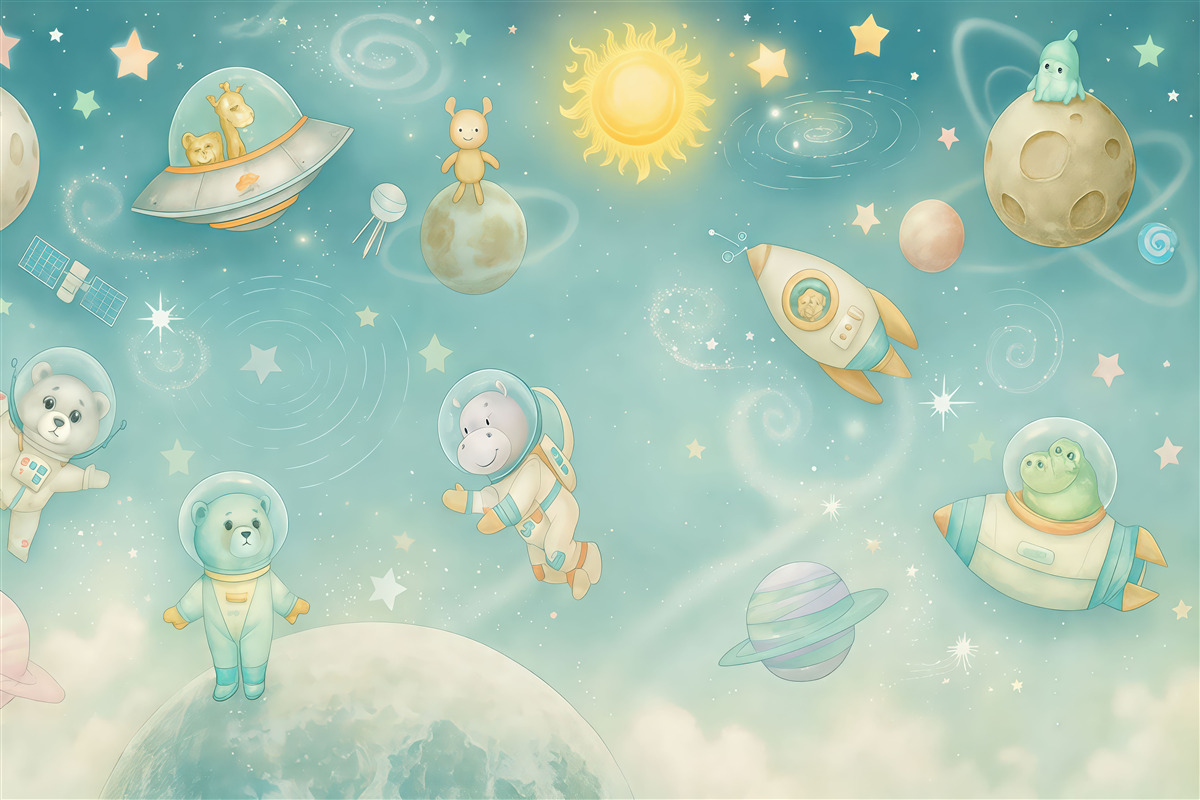 Fototapeta Kosmiczne i galaktyczne wyprawy zwierząt astronautów.