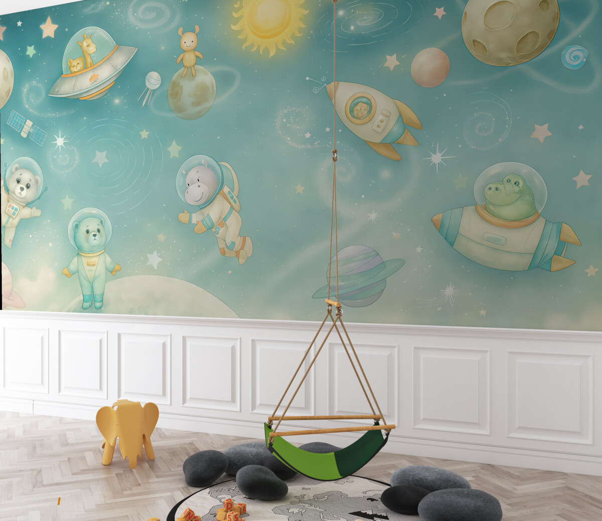 Fototapeta Kosmiczne i galaktyczne wyprawy zwierząt astronautów.