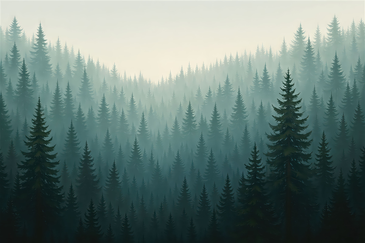 Fototapeta Lasy w otoczeniu gór.