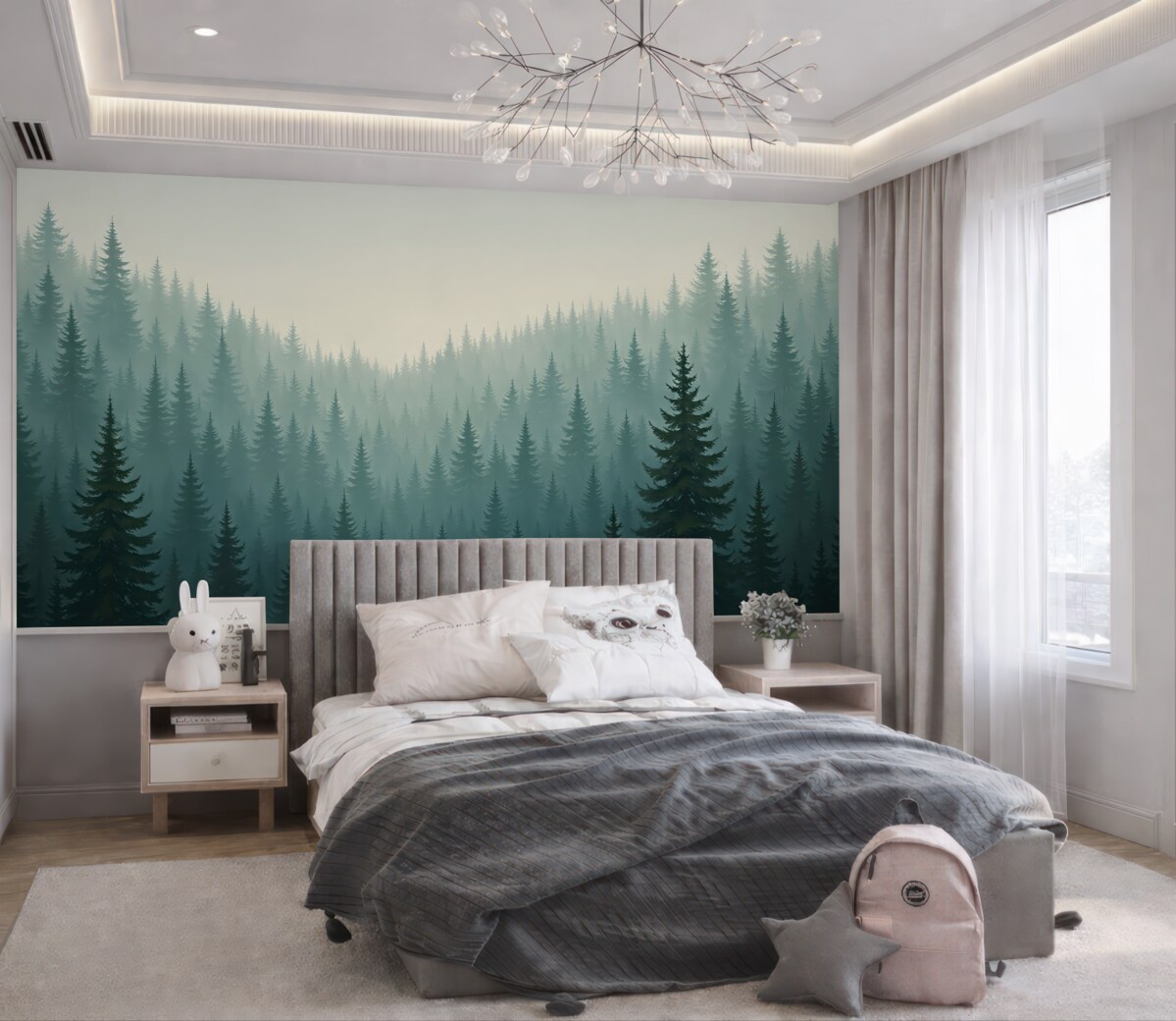 Fototapeta Lasy w otoczeniu gór.