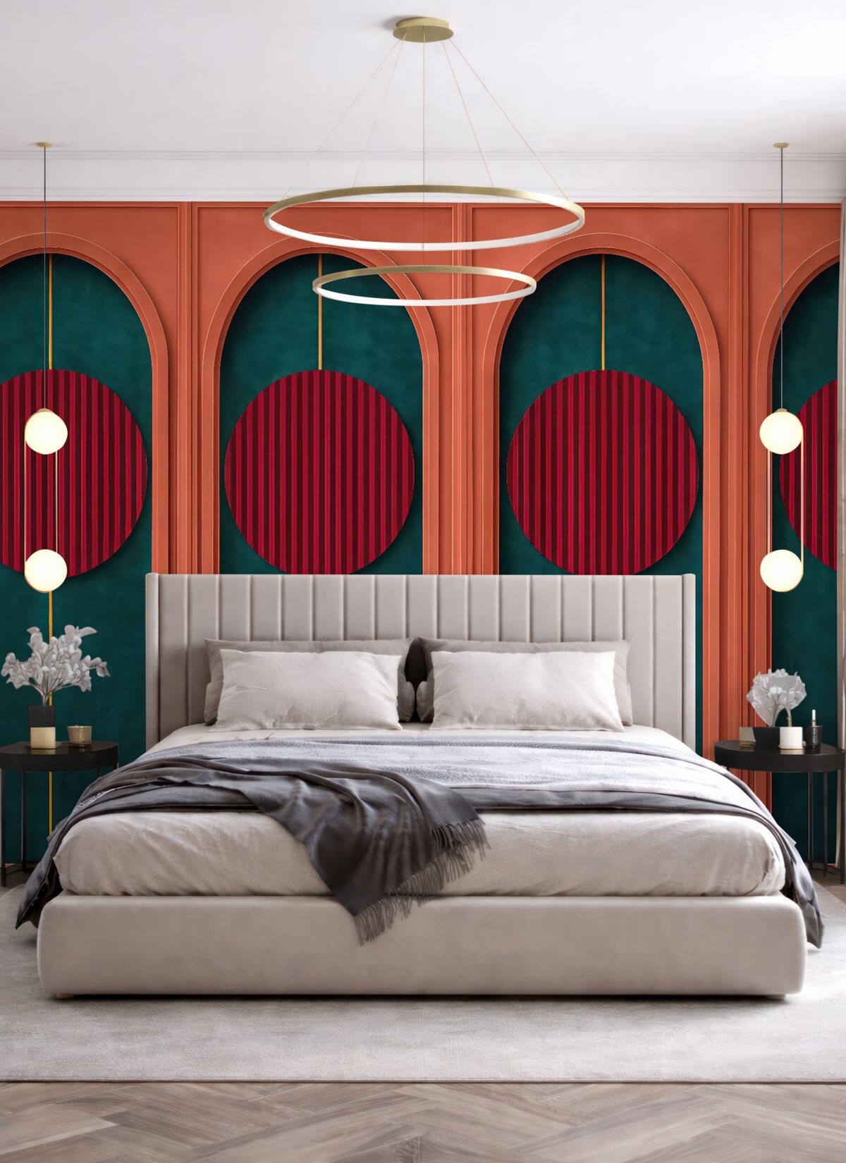 Fototapeta Dekoracyjny łuk w nowoczesnym stylu minimalistycznym, teksturowane elementy.