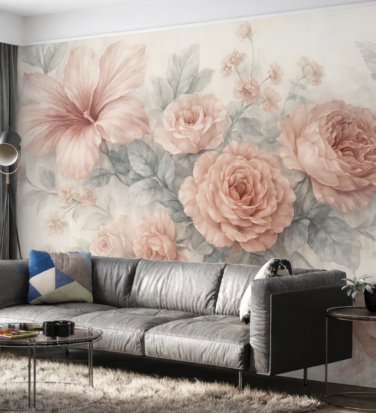 Fototapeta Subtelna pastelowa aranżacja kwiatowa.