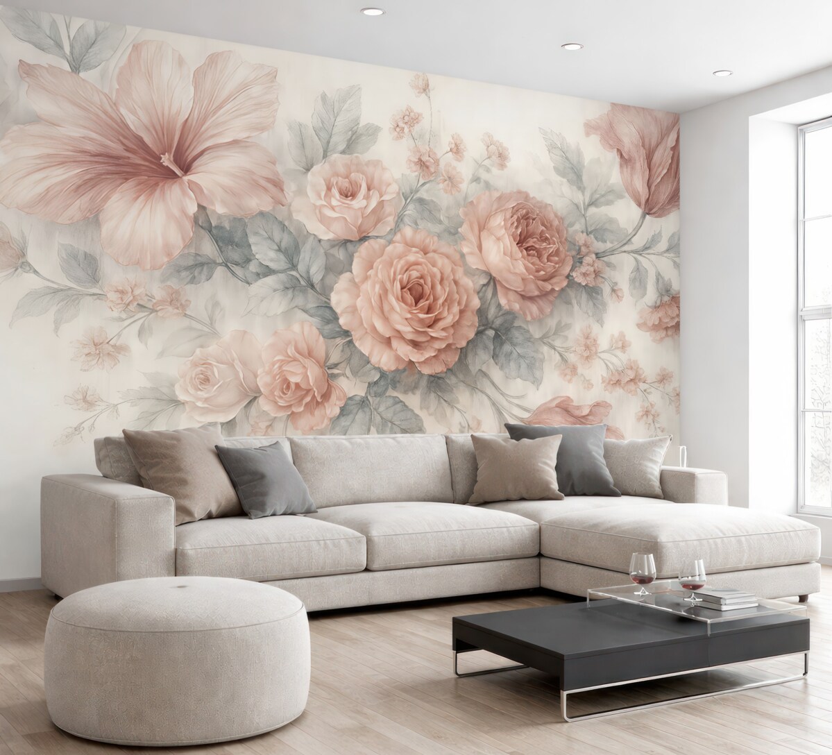 Fototapeta Subtelna pastelowa aranżacja kwiatowa.