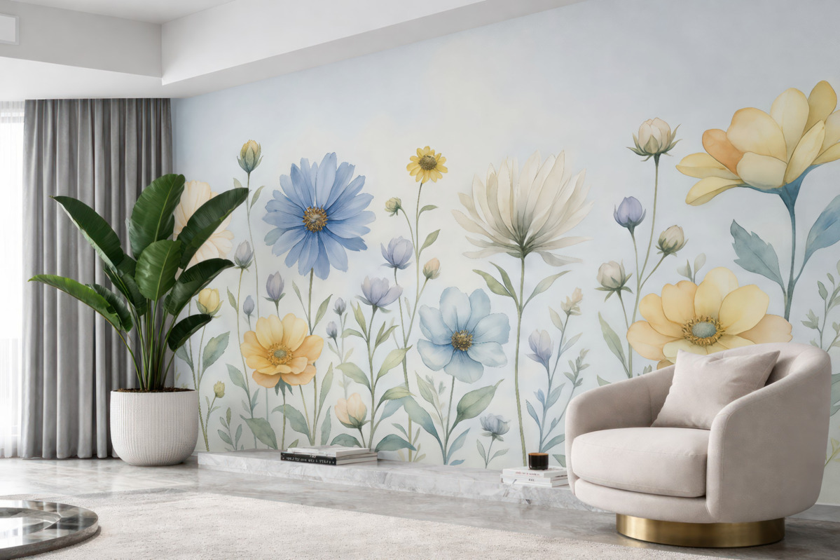 Fototapeta Kwiaty w rozkwicie w subtelnych pastelowych tonach.