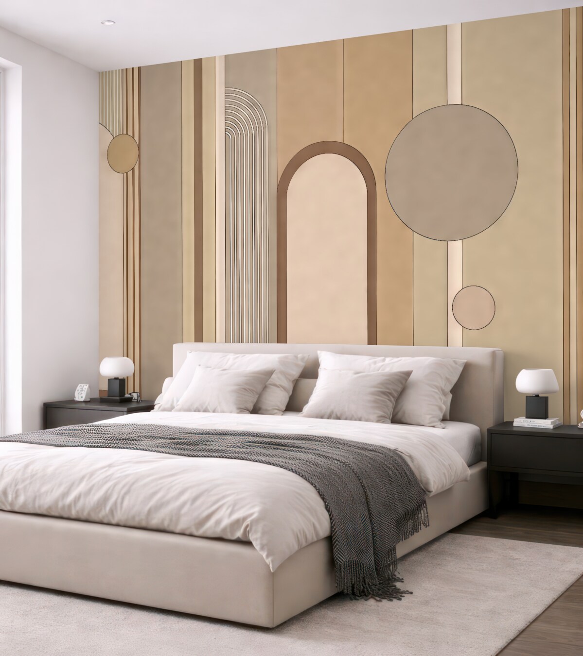 Fototapeta Abstrakcyjny geometryczny motyw w subtelnych tonach.