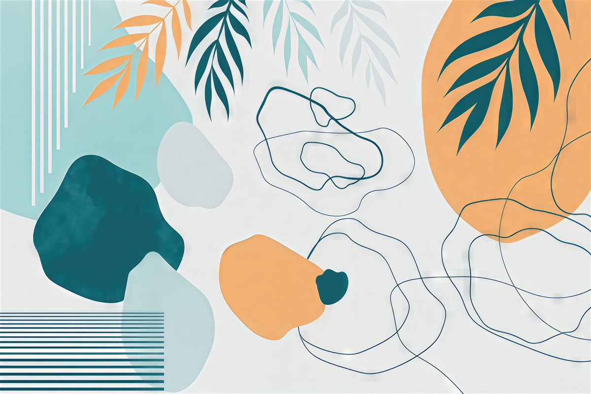 Fototapeta Abstrakcyjne formy w uspokajających barwach.