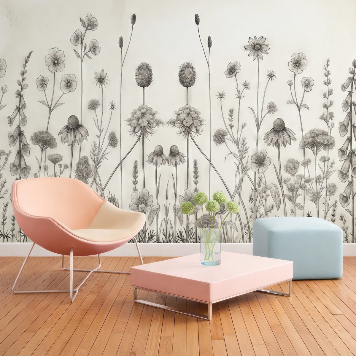 Fototapeta Uschnięte kwiaty na zabytkowym papierowym tle.