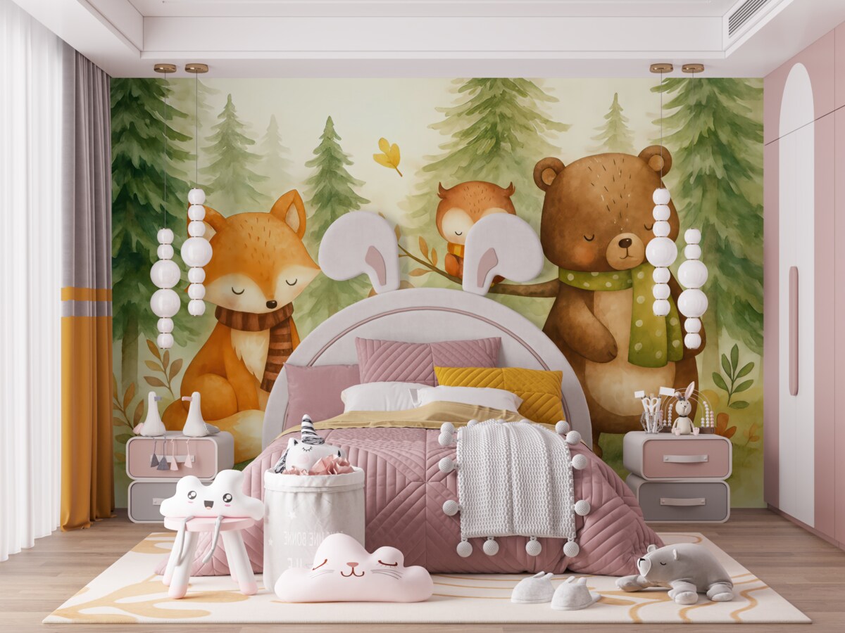 Fototapeta Wodna kolorystyka zwierząt w lesie.