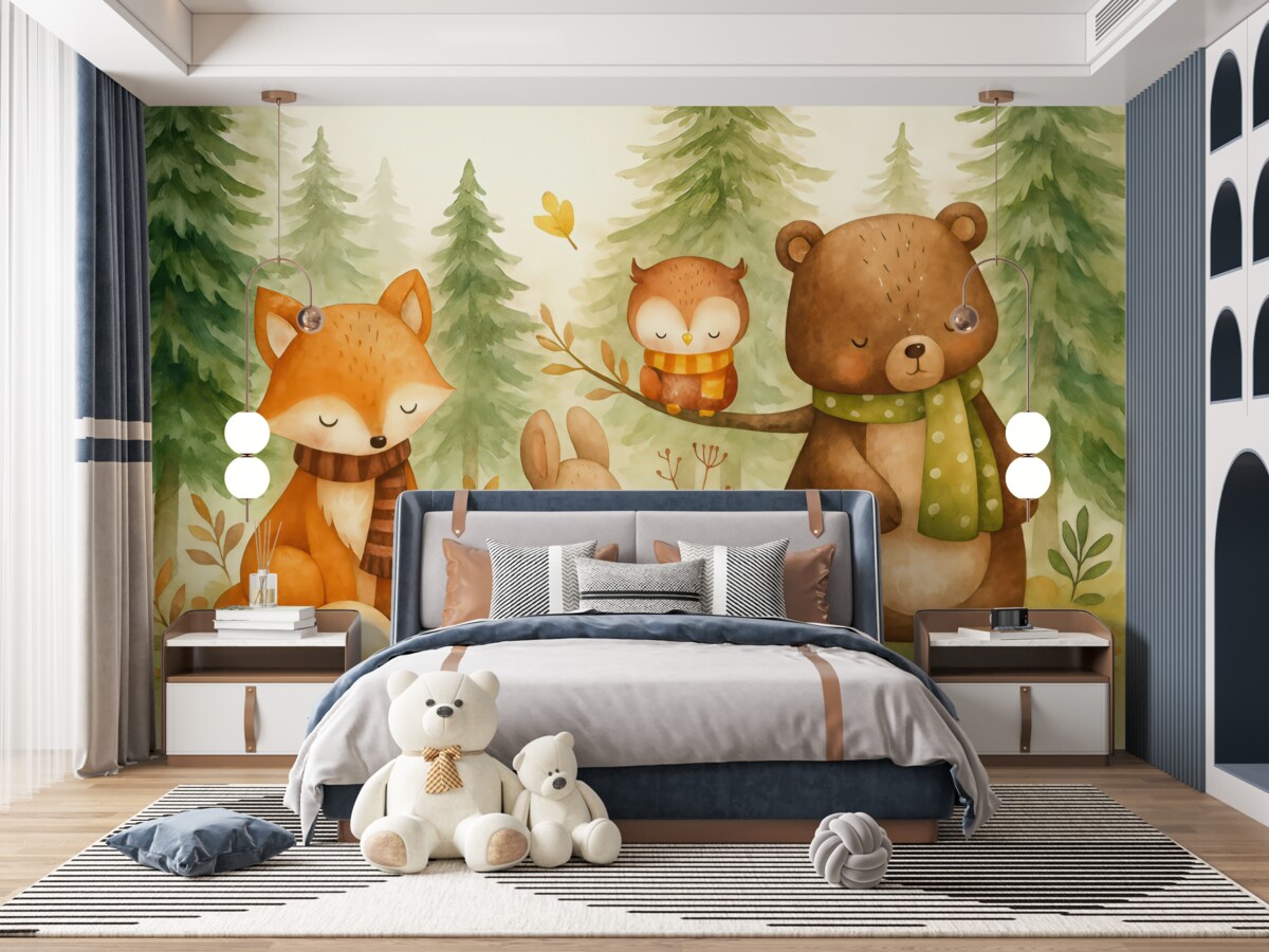 Fototapeta Wodna kolorystyka zwierząt w lesie.