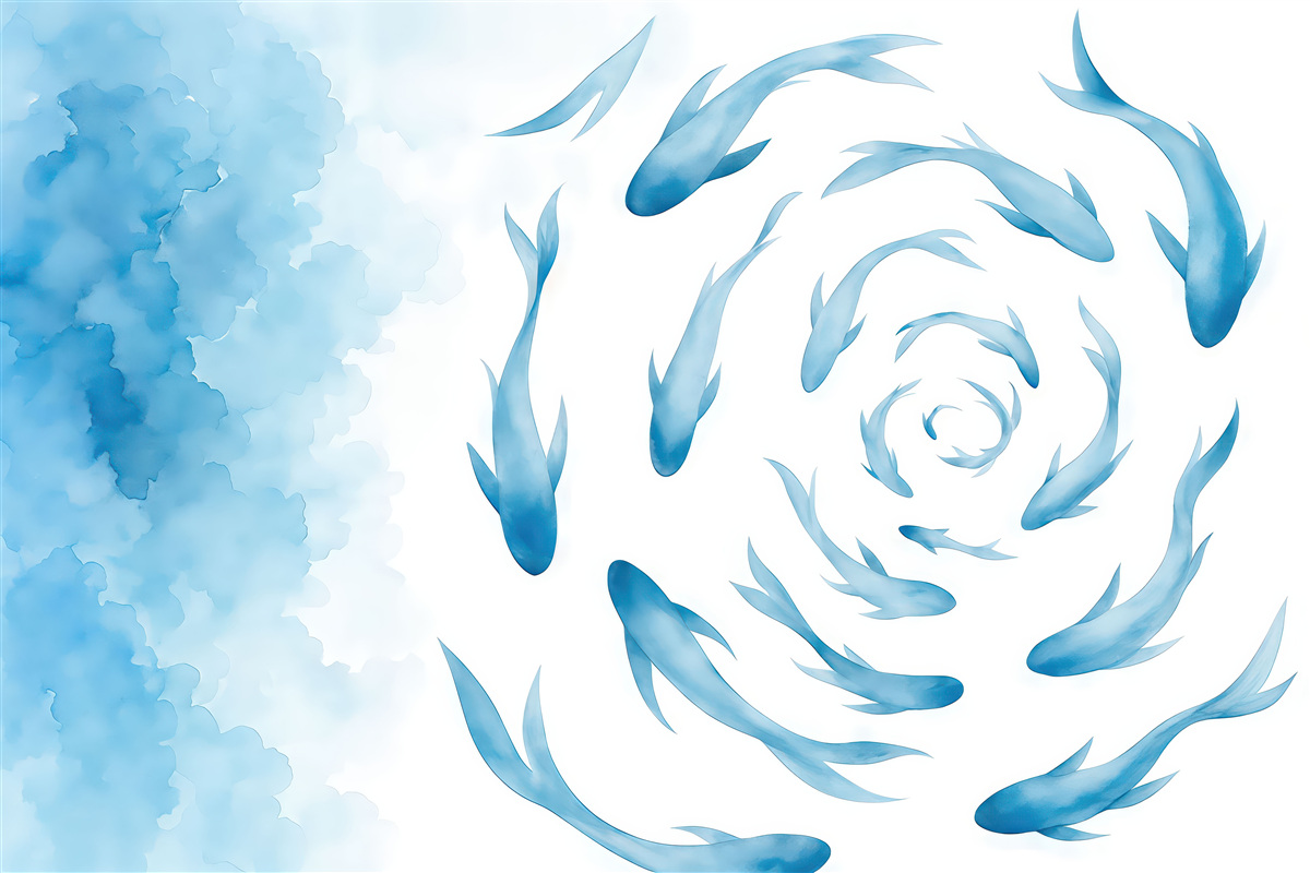 Fototapeta Kręcące się ryby w cichych wodach.