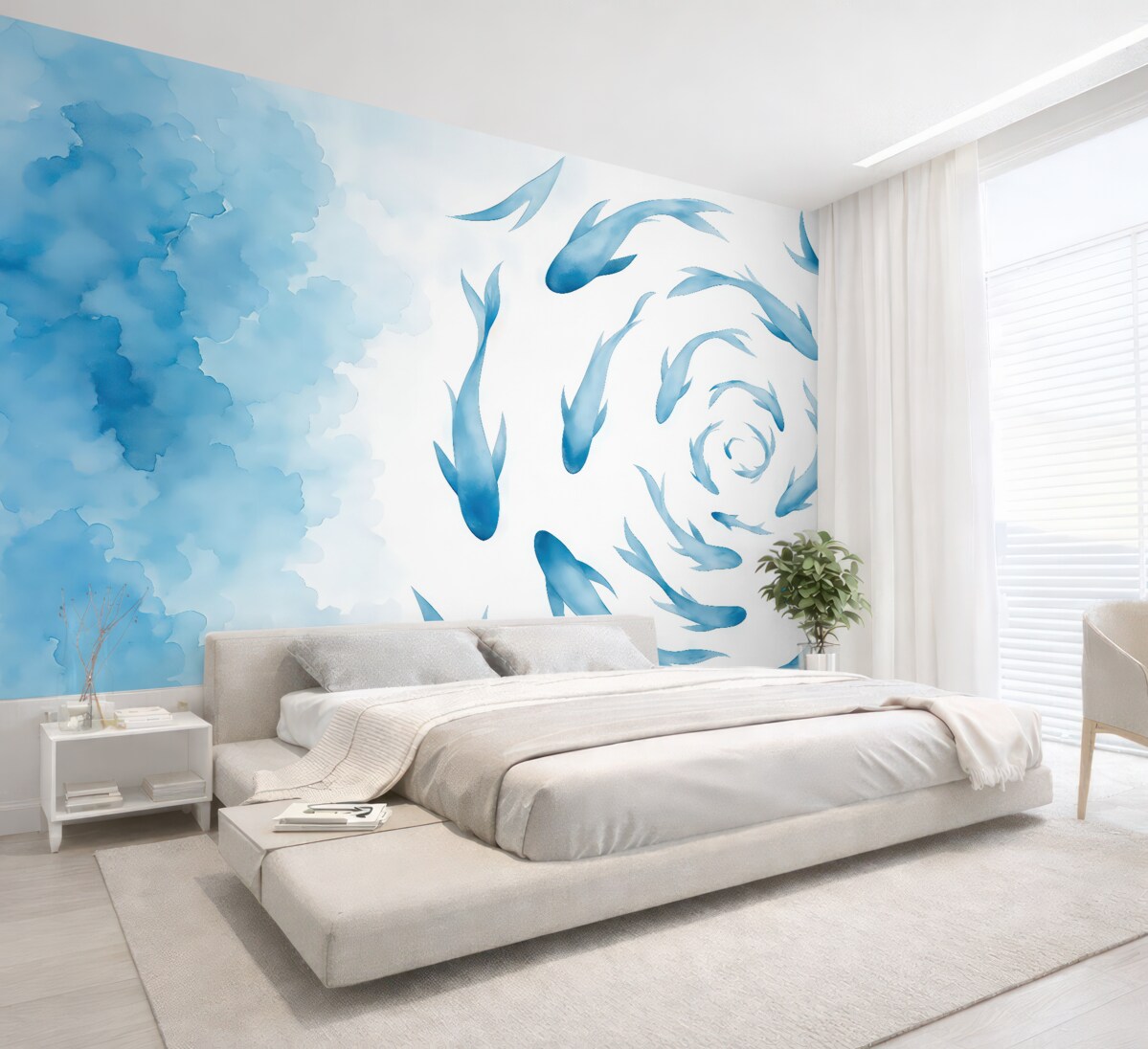 Fototapeta Kręcące się ryby w cichych wodach.