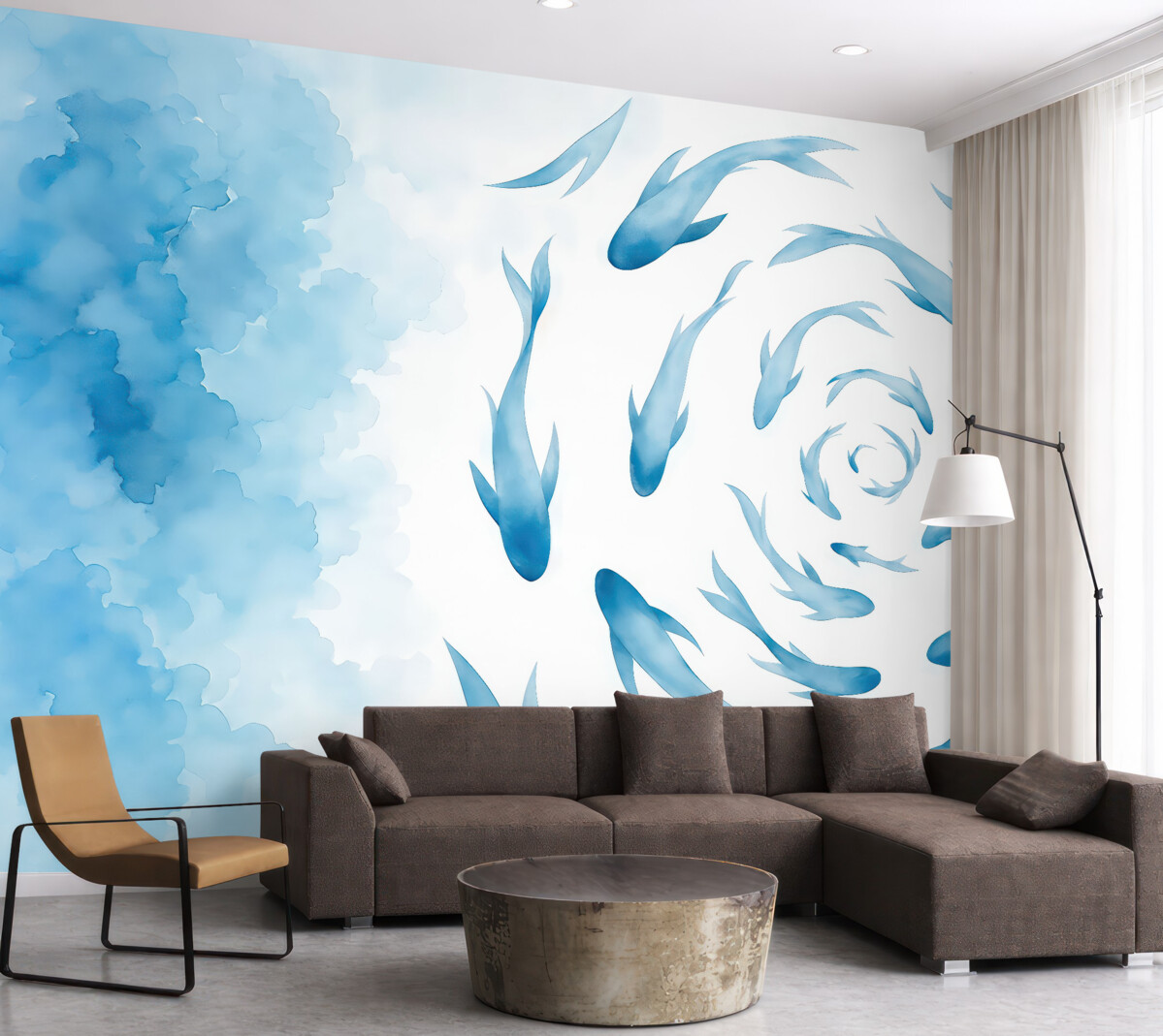 Fototapeta Kręcące się ryby w cichych wodach.