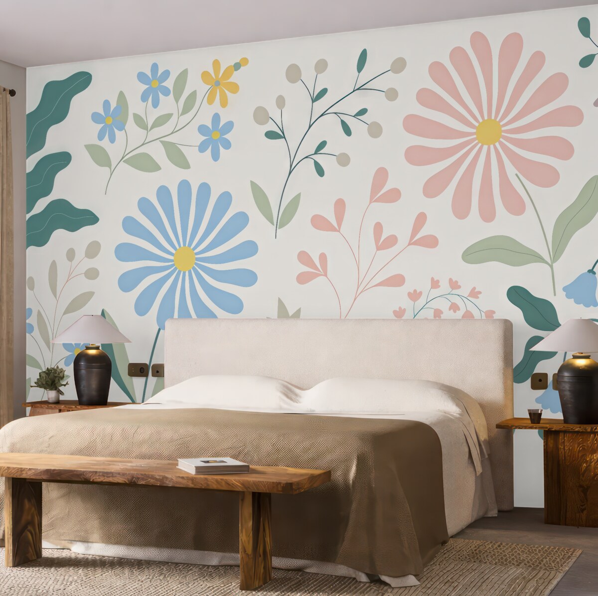 Fototapeta Letni wzór kwiatowy.