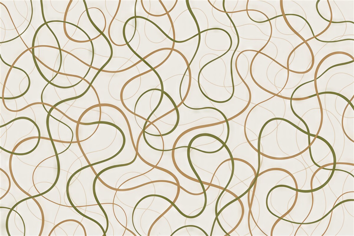 Fototapeta Abstrakcyjne linie, minimalistyczny, geometryczny motyw, zieleń oraz beż.