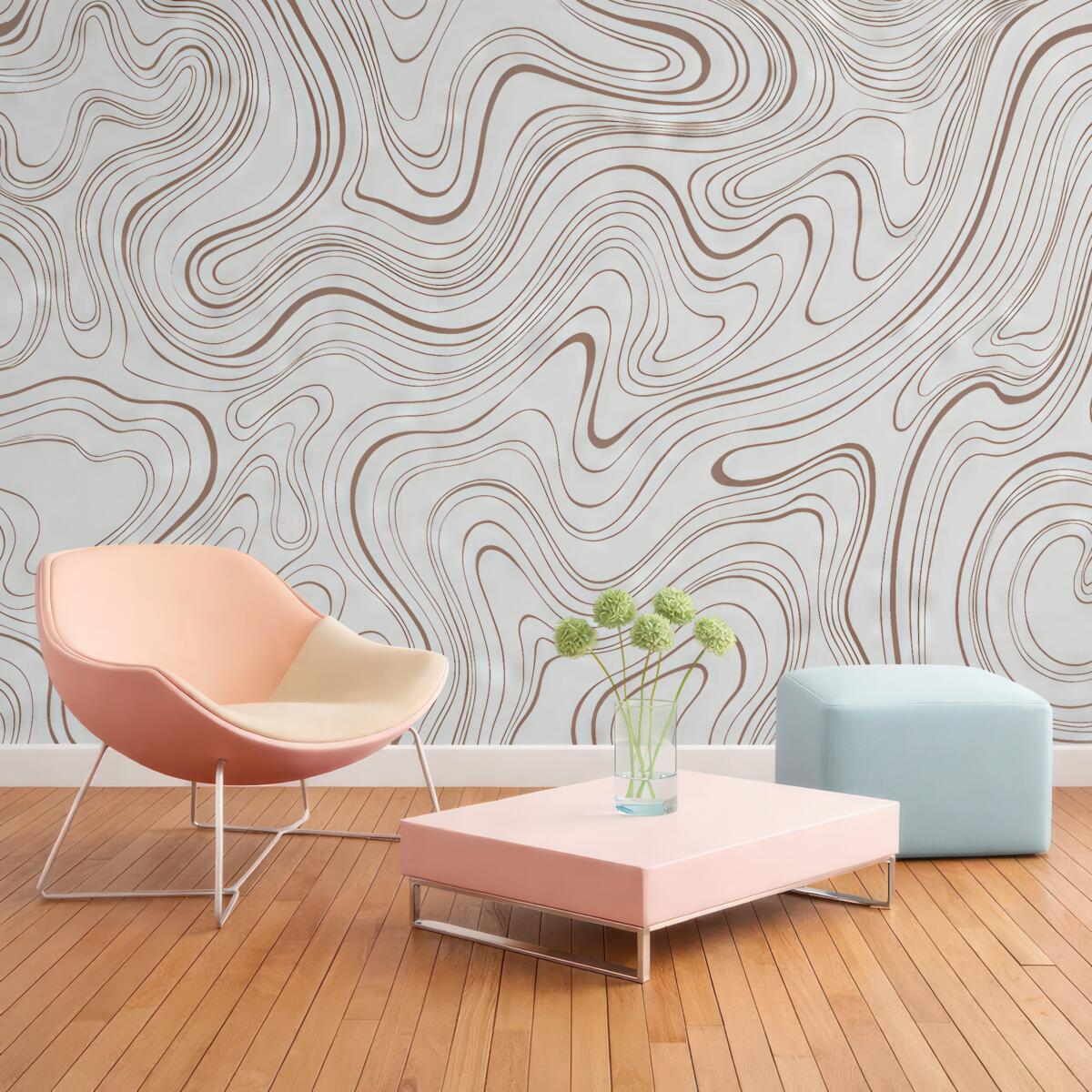 Fototapeta Abstrakcyjne kreski w stonowanych tonach.