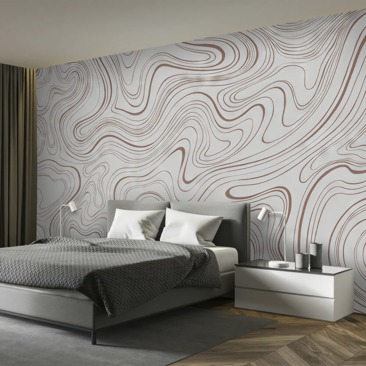 Fototapeta Abstrakcyjne kreski w stonowanych tonach.