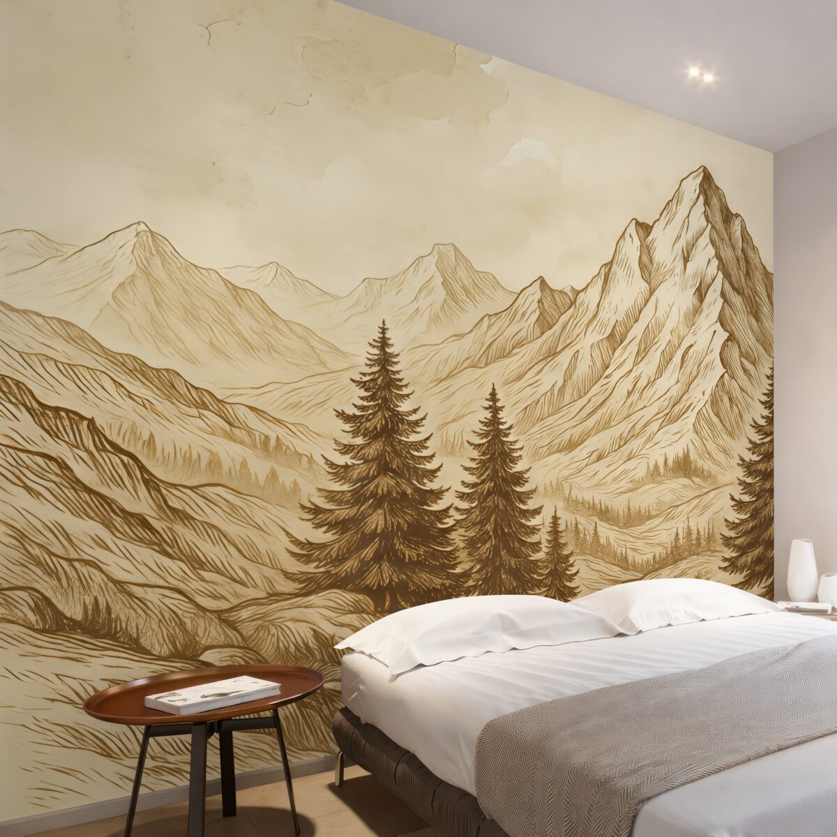 Fototapeta Góry na dawnym tle papieru.