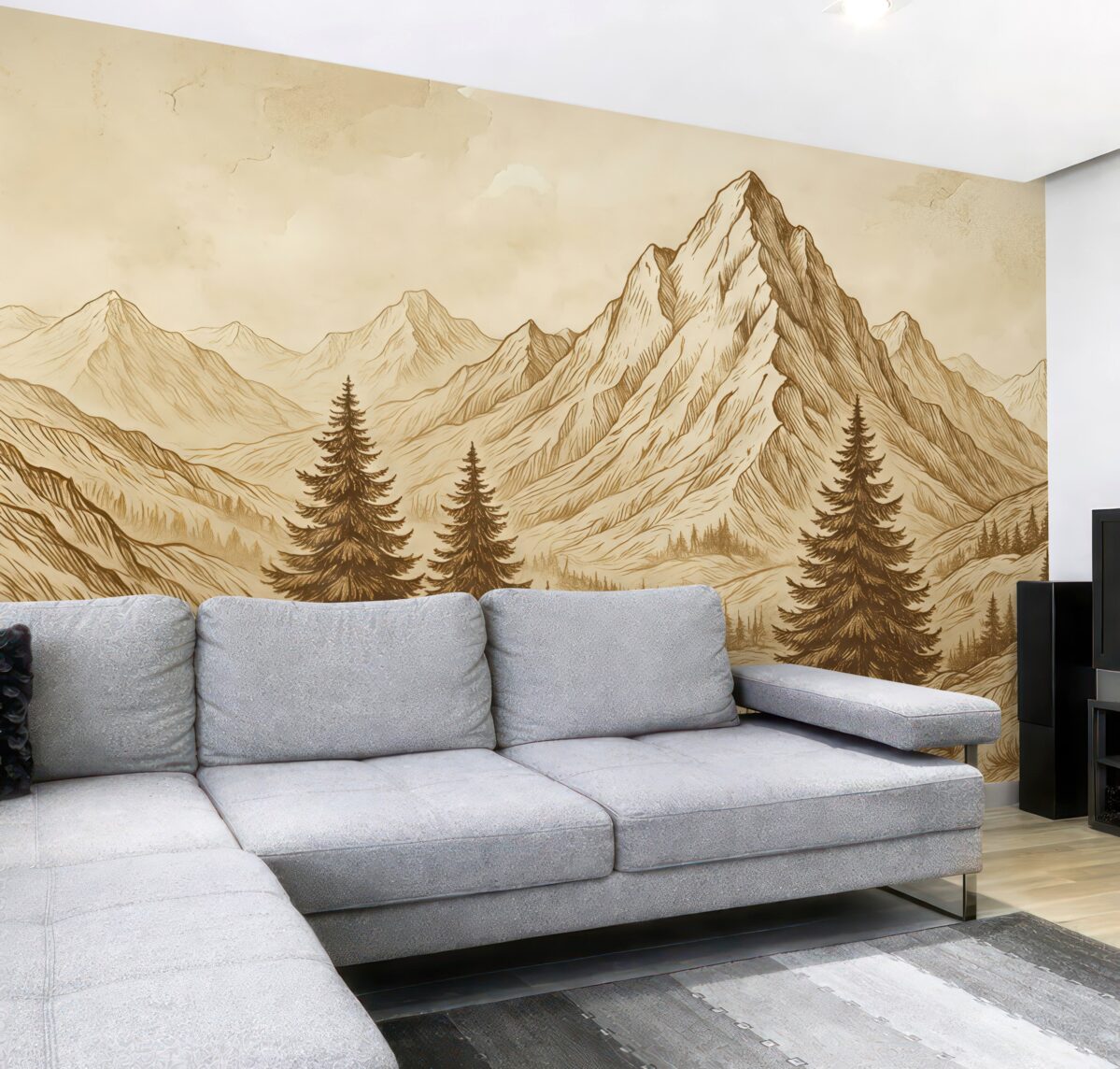 Fototapeta Góry na dawnym tle papieru.