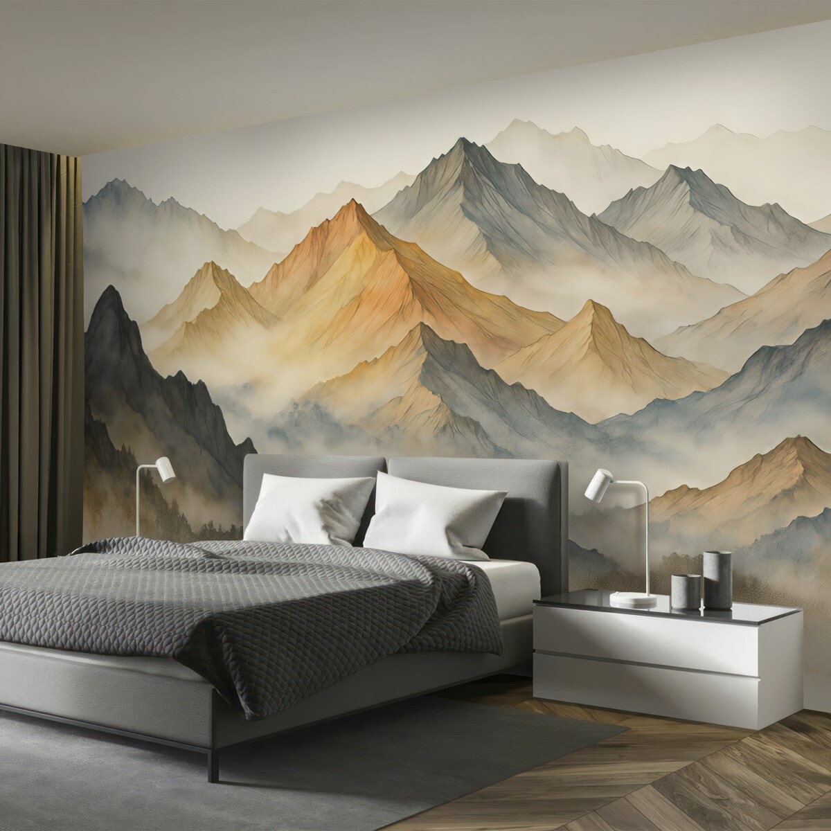 Fototapeta Abstrakcyjne górskie akwarele.