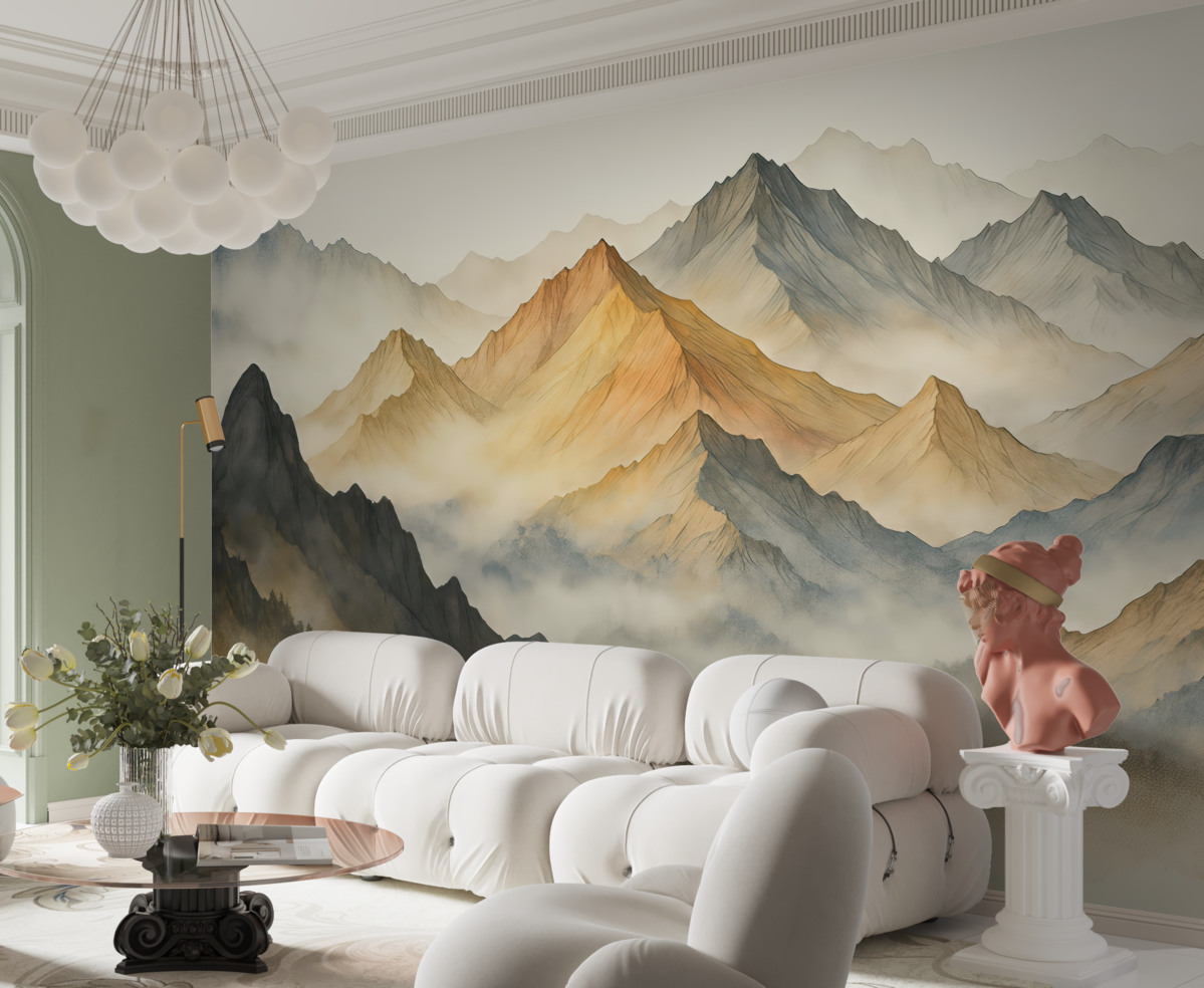 Fototapeta Abstrakcyjne górskie akwarele.