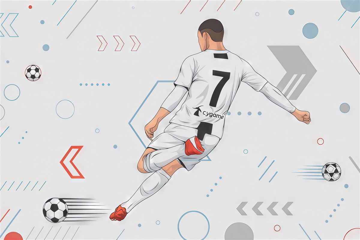 Fototapeta Tapeta z zawodnikiem i gadżetami piłkarskimi.