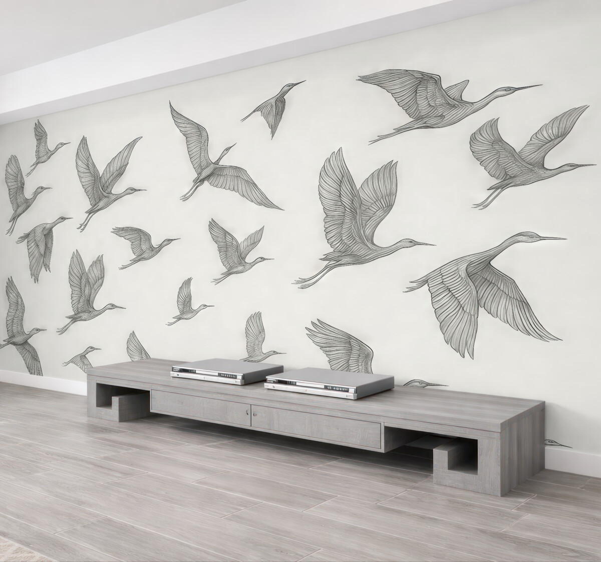 Fototapeta Wytworne ptaki unoszące się w powietrzu.