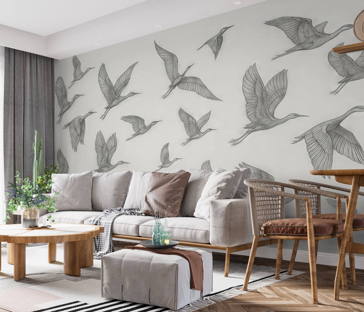 Fototapeta Wytworne ptaki unoszące się w powietrzu.