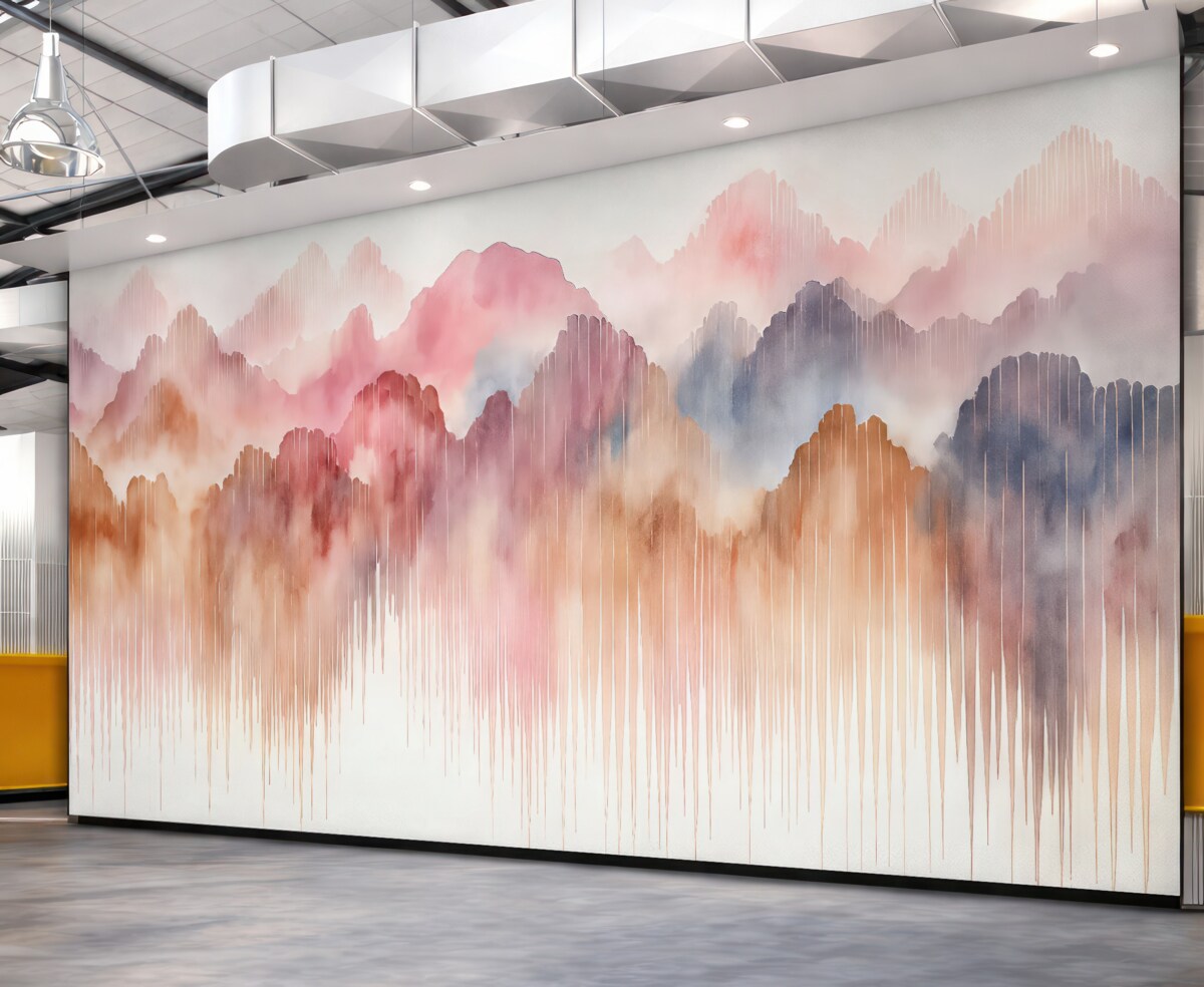 Fototapeta Barwna akwarela, akwarelowe szczyty, abstrakcyjność.