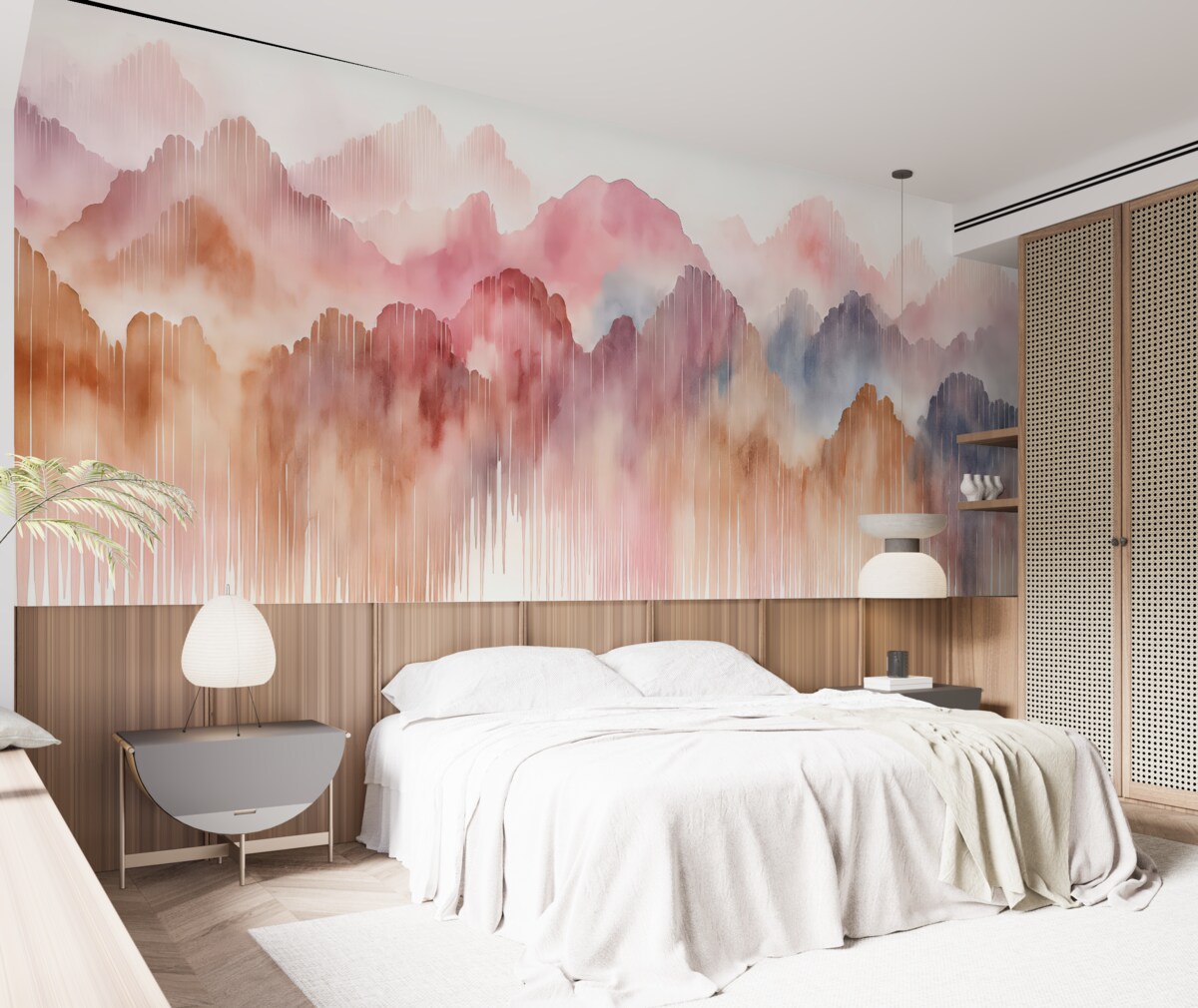 Fototapeta Barwna akwarela, akwarelowe szczyty, abstrakcyjność.