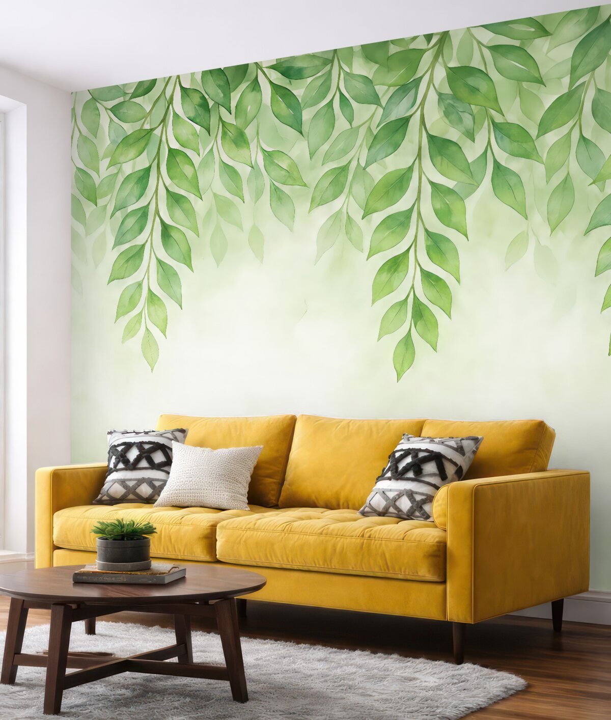 Fototapeta Zielone liściaste.