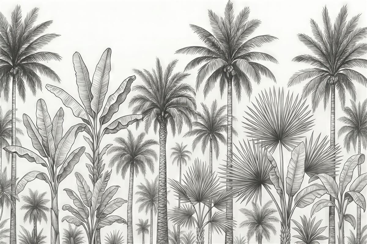 Fototapeta Malowane drzewa palmowe.