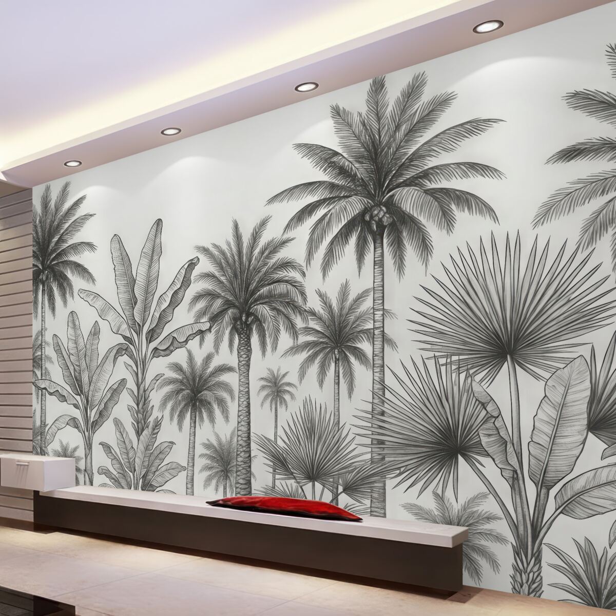 Fototapeta Malowane drzewa palmowe.