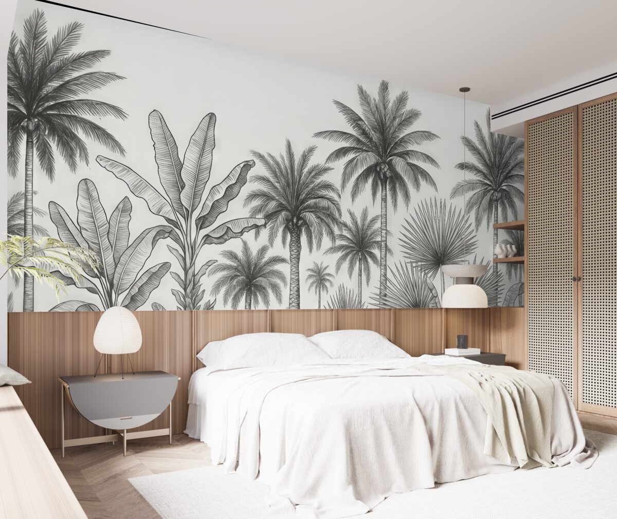 Fototapeta Malowane drzewa palmowe.