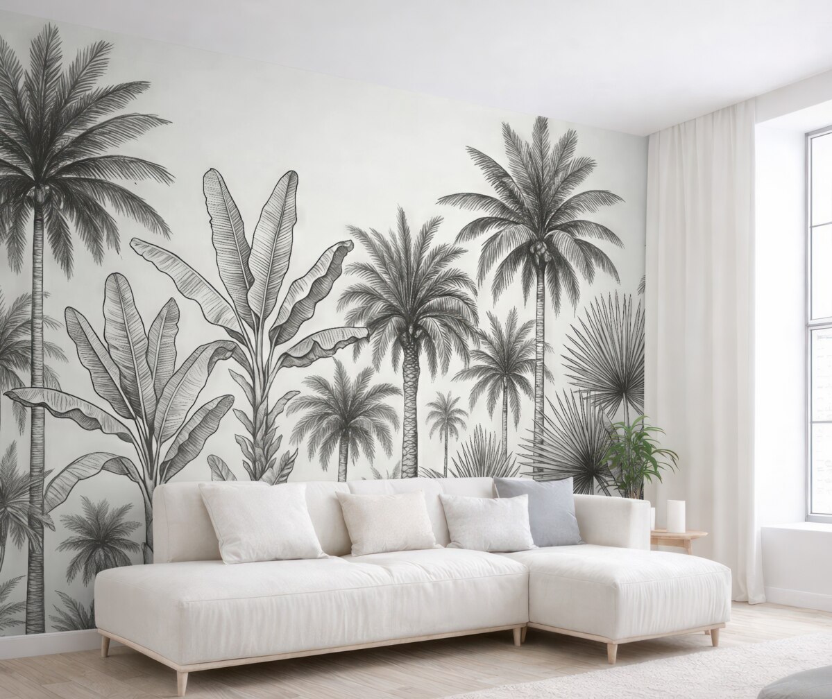 Fototapeta Malowane drzewa palmowe.