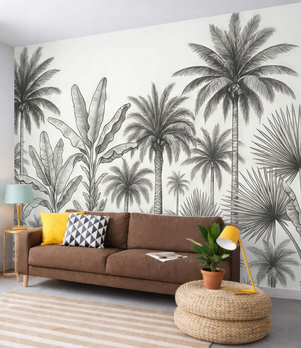 Fototapeta Malowane drzewa palmowe.