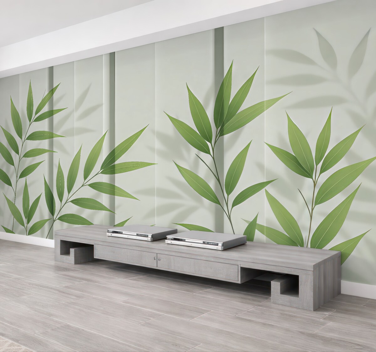 Fototapeta Różnorodne liście na subtelnym tle.