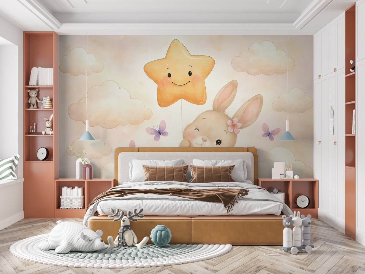 Fototapeta Zajączek z balonem.