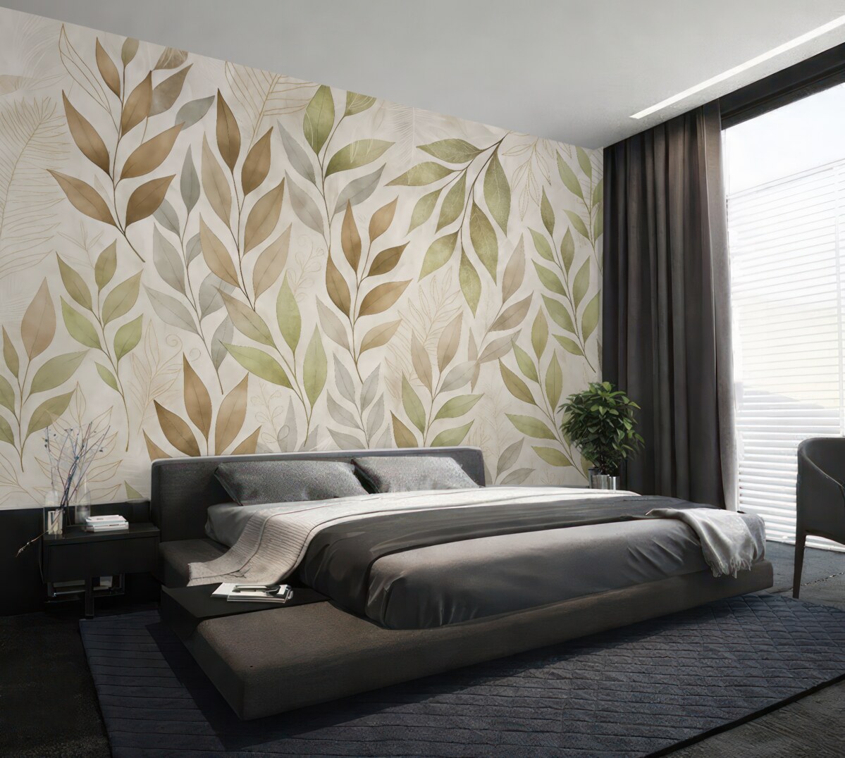 Fototapeta Subtelne tropikalne liście.