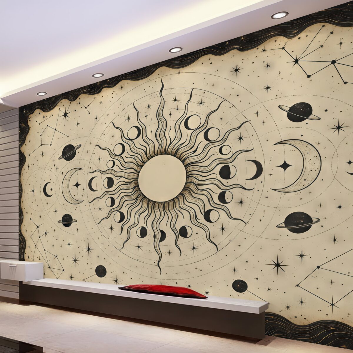 Fototapeta Kosmiczne wzory słońca oraz księżyca.