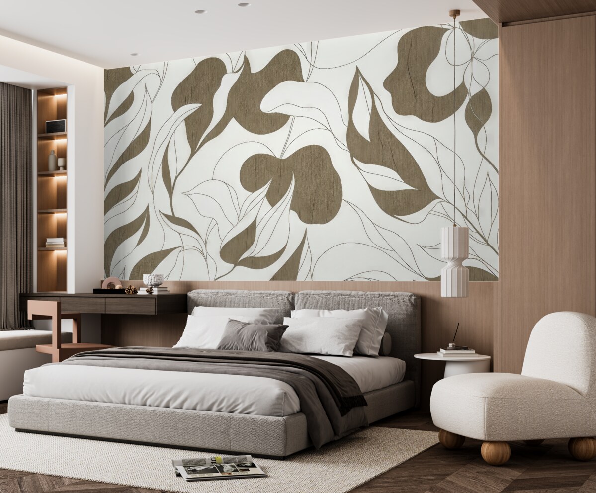 Fototapeta Stylowe abstrakcyjne motywy florystyczne w kolorach