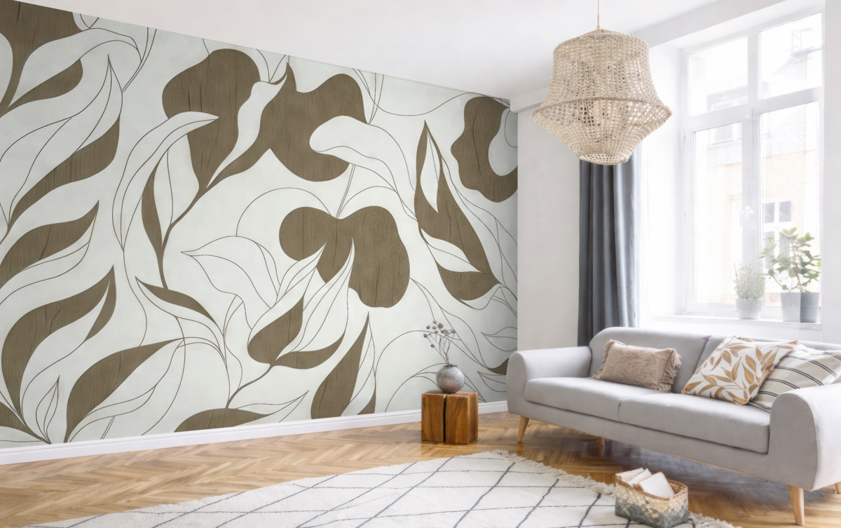 Fototapeta Stylowe abstrakcyjne motywy florystyczne w kolorach