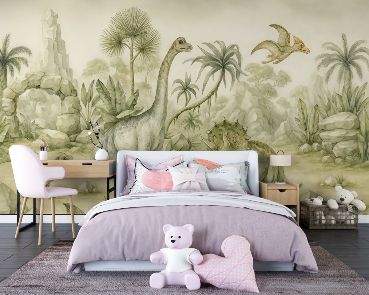 Fototapeta Świat dinozaurów w technice akwarelowej.