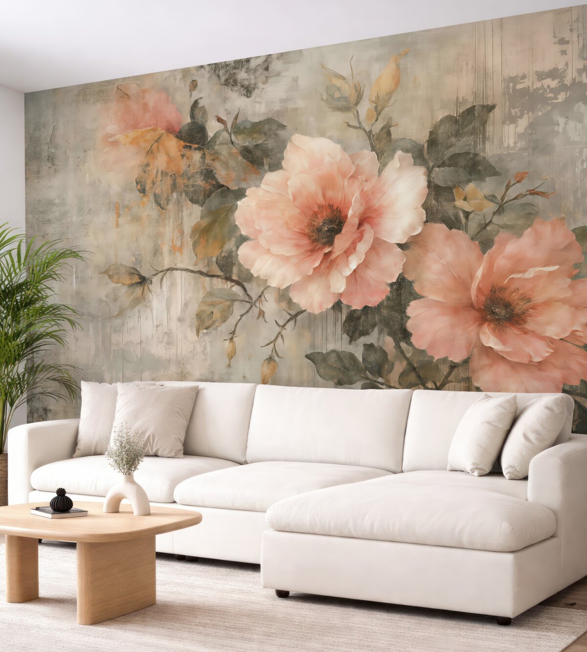 Fototapeta Zniszczone różowe kwiaty z przebarwieniami.