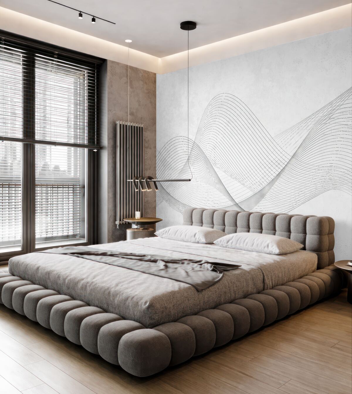 Fototapeta Stylowe fale w jednolitym wzornictwie.