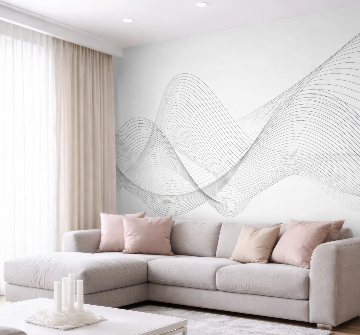 Fototapeta Stylowe fale w jednolitym wzornictwie.