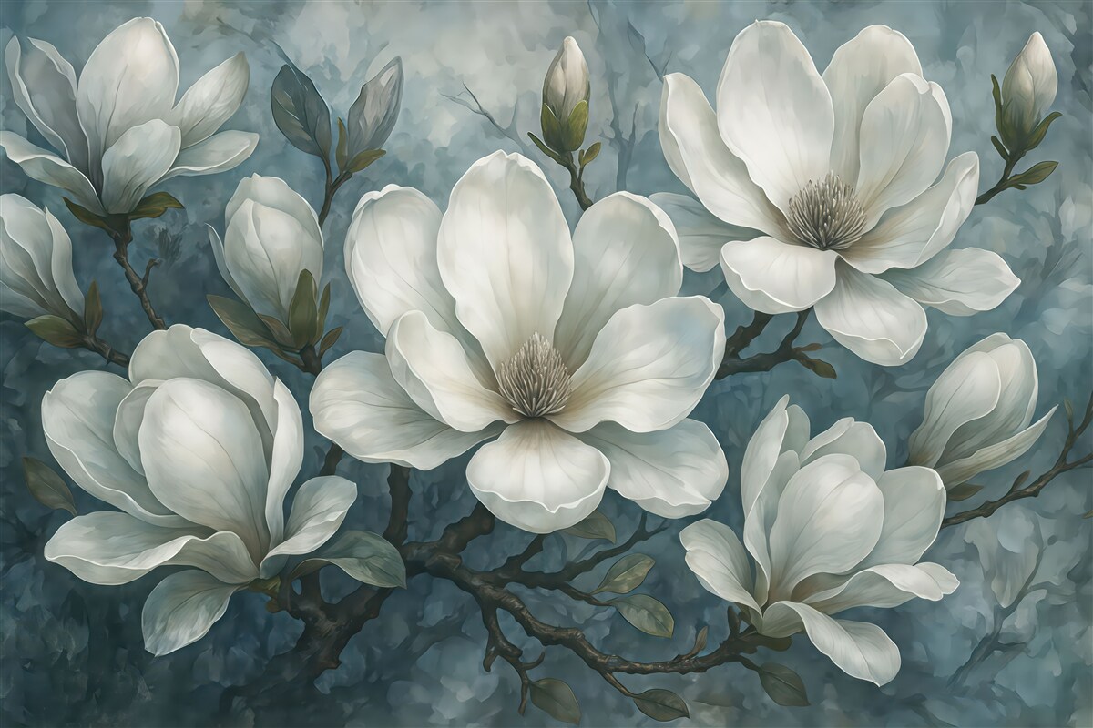 Fototapeta Białe magnolie.